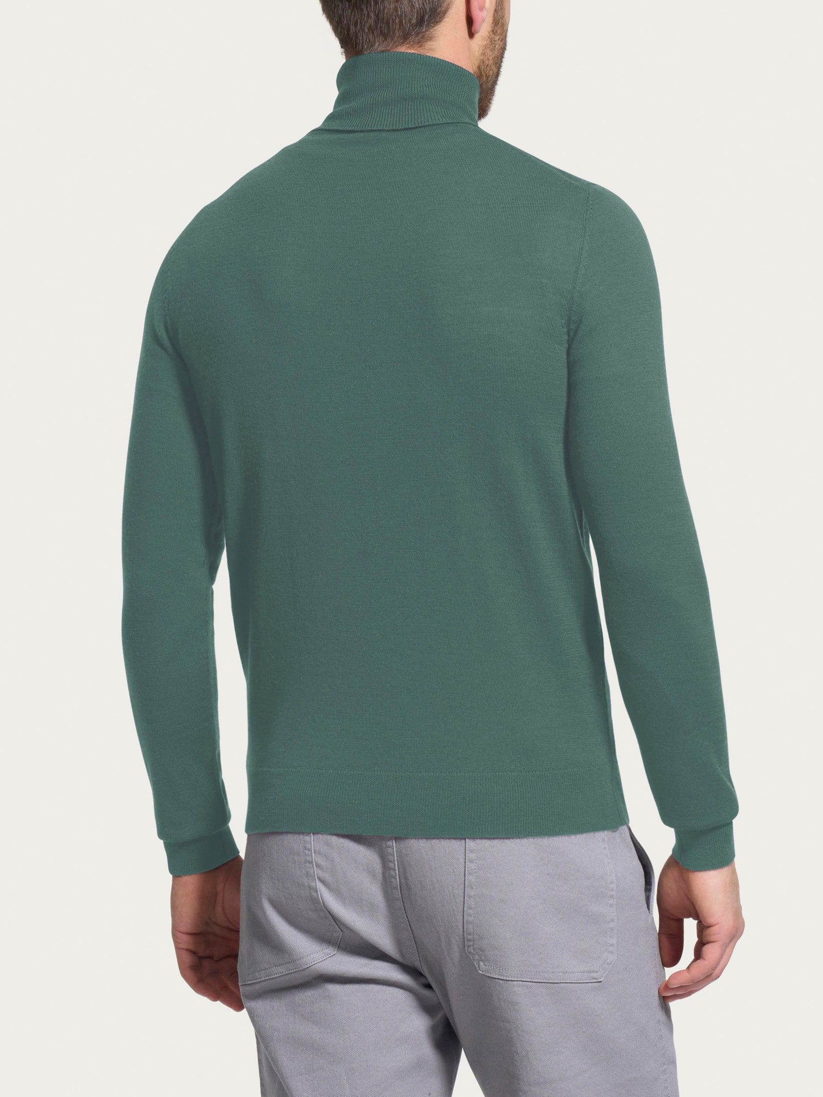 Ragno Merino Soft Dolcevita Maglione Dark Forest pura lana