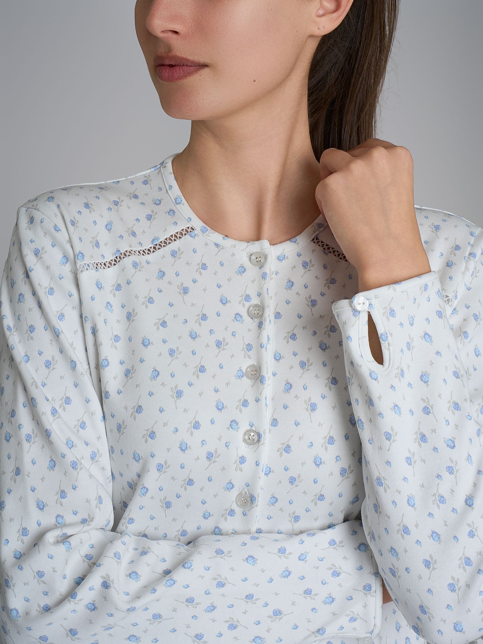 Ragno Jersey Camicia Notte Serafino Fant.Eventide Cotone