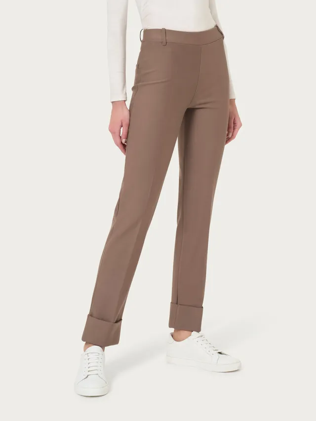 Ragno Compact Pantaloni Donna Slim Verde Tessuto Elasticizzato