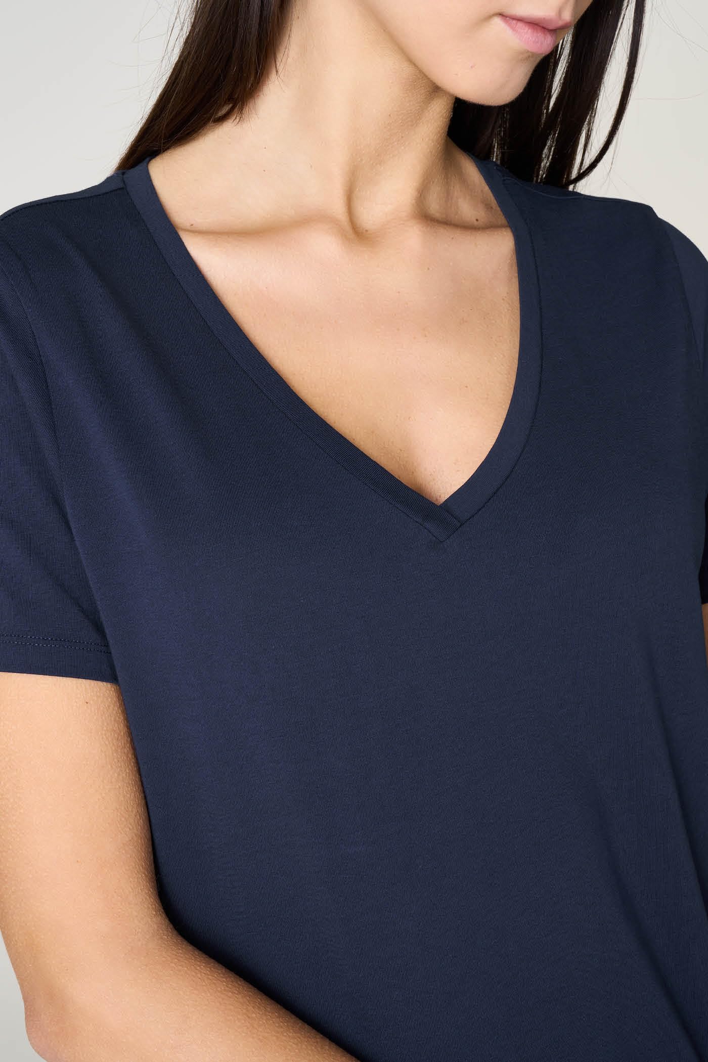 Goldenpoint T-shirt scollo a V cotone maniche corte