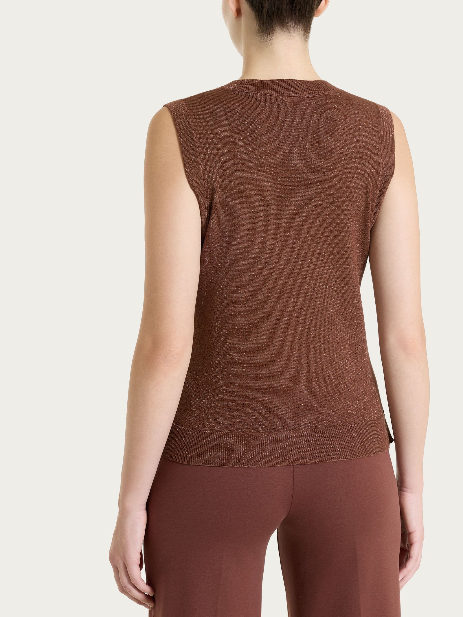 Ragno Summertime Gilet Smanicato Lurex Cappuccino Leggero
