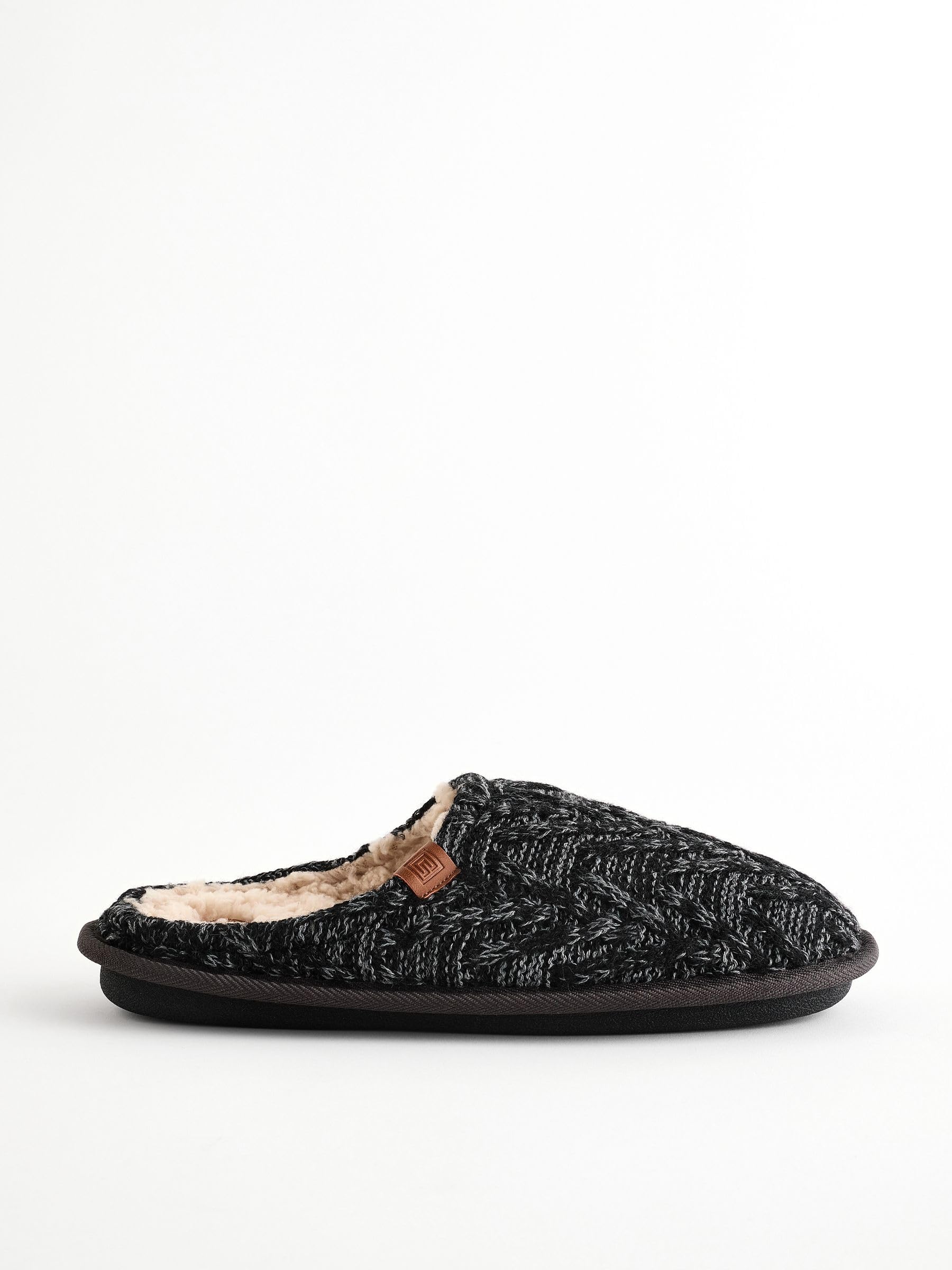 Next Pantofole Uomo Maglia Nero Grigio Taglia 44