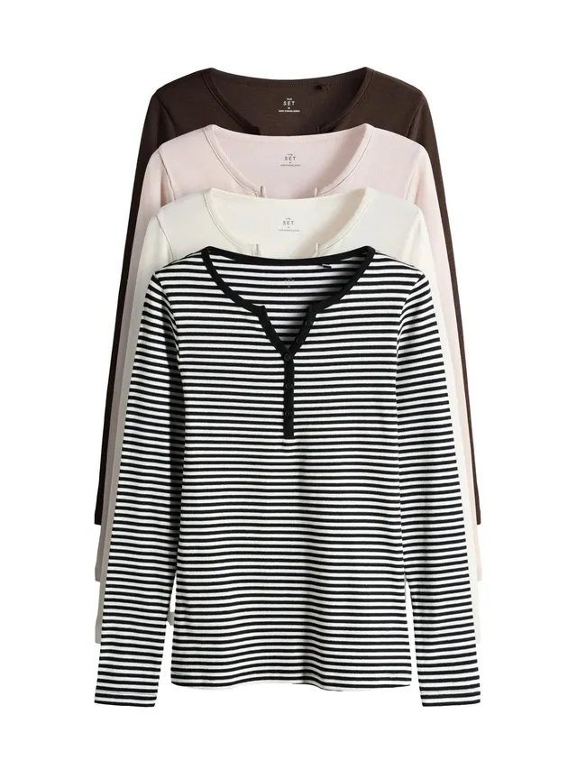 Geo Next The Set Maglia Serafino Donna 4 Pezzi Maniche Lunghe