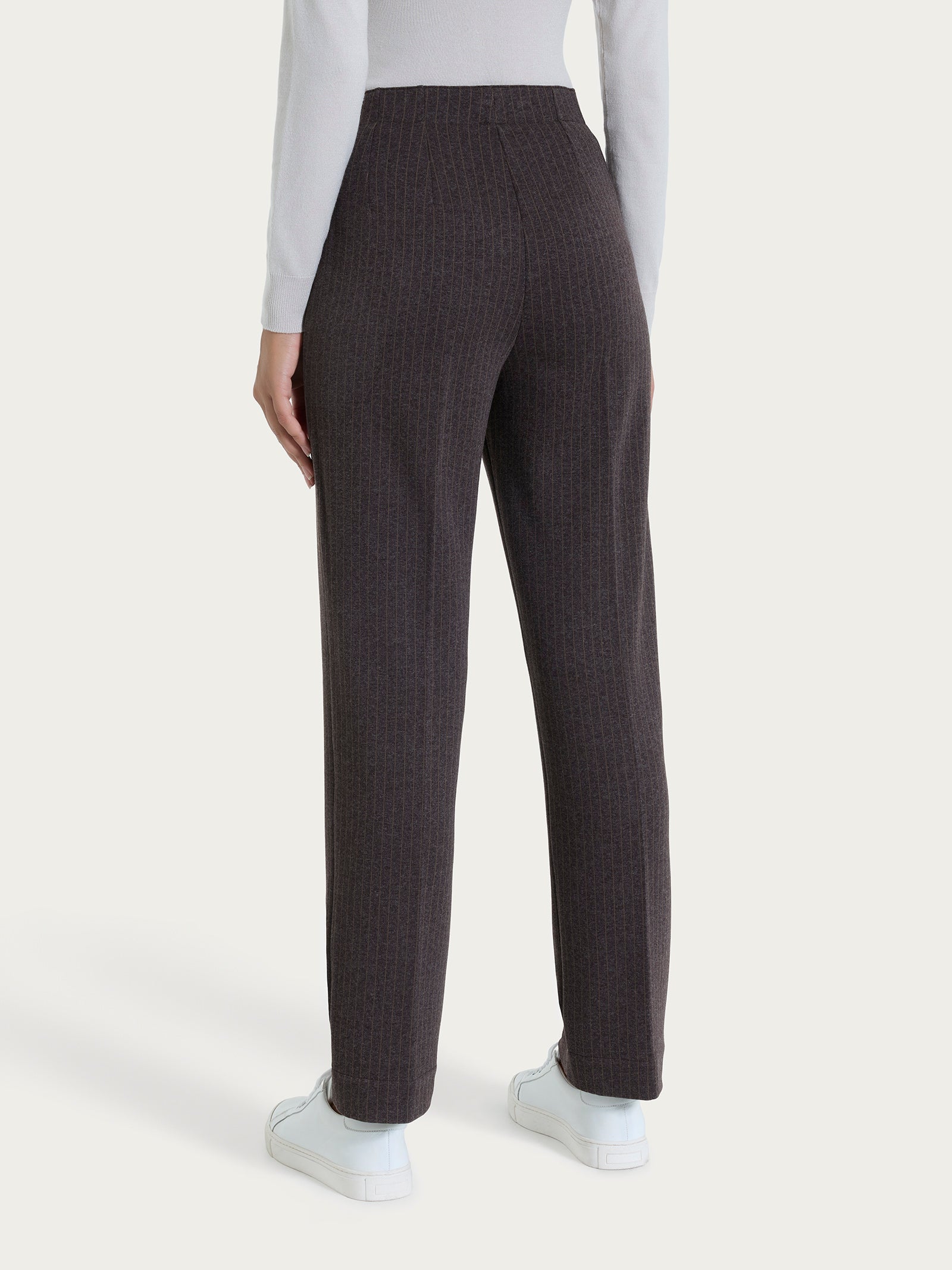 Ragno Eco Jacquard pantalone gessato Chocolate tasche
