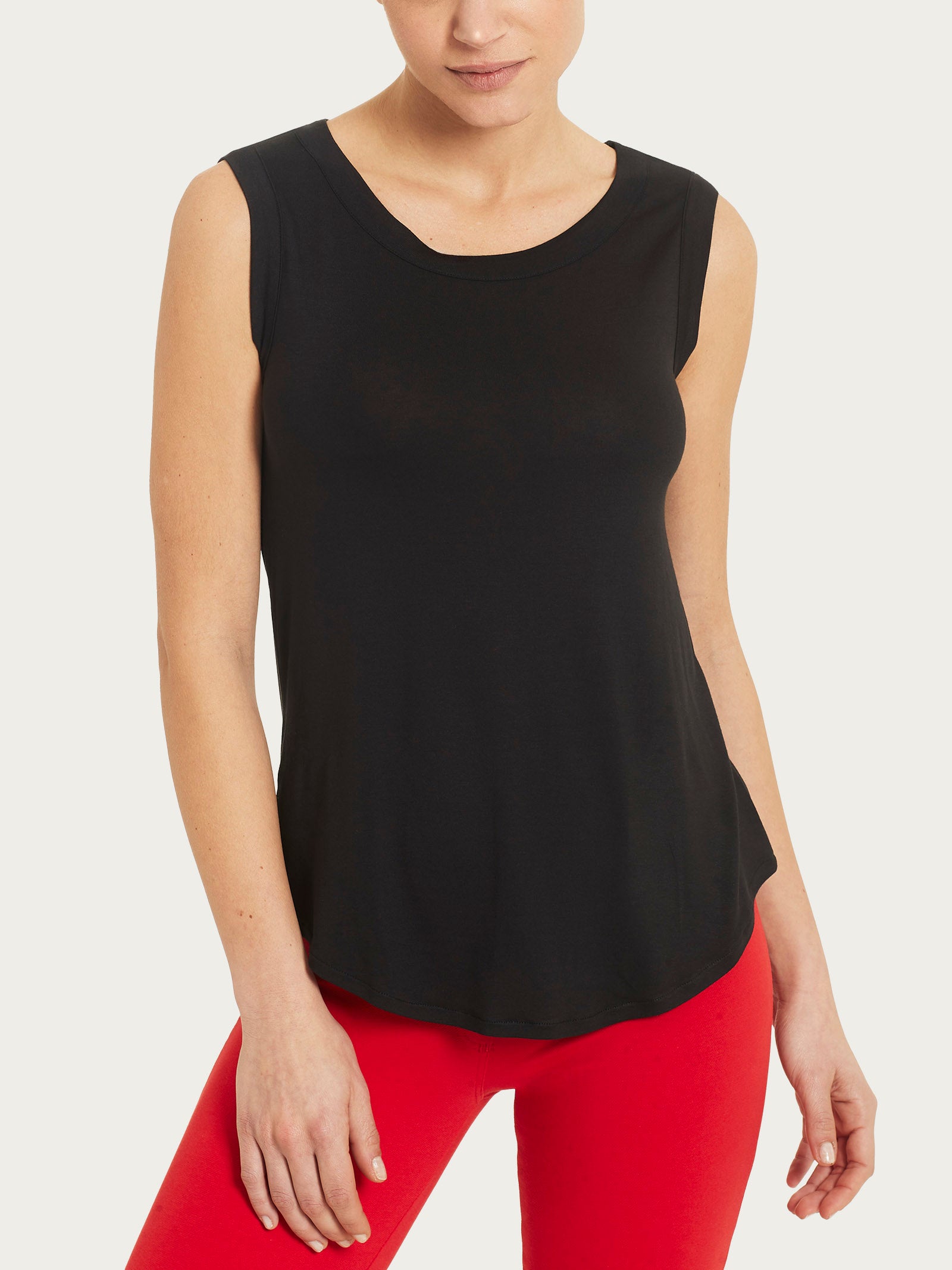 Ragno Viscosa Summer top spalla larga nero vestibilità soft
