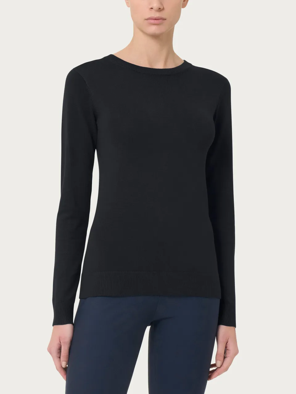 Ragno Four Seasons Maglia girocollo manica lunga nera