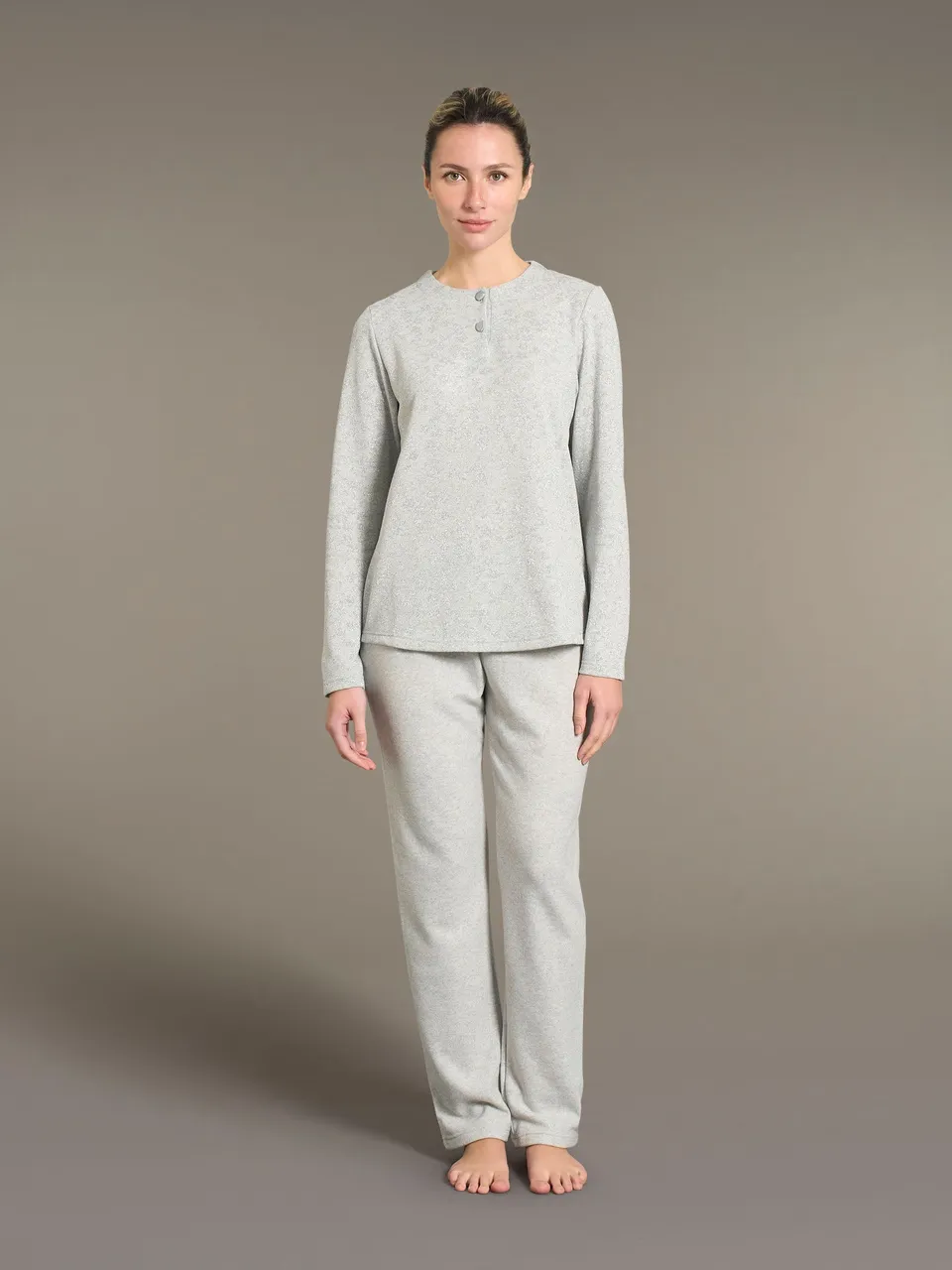 Ragno Cotton Eco Pile pigiama serafino Fant. Vapore Mel.