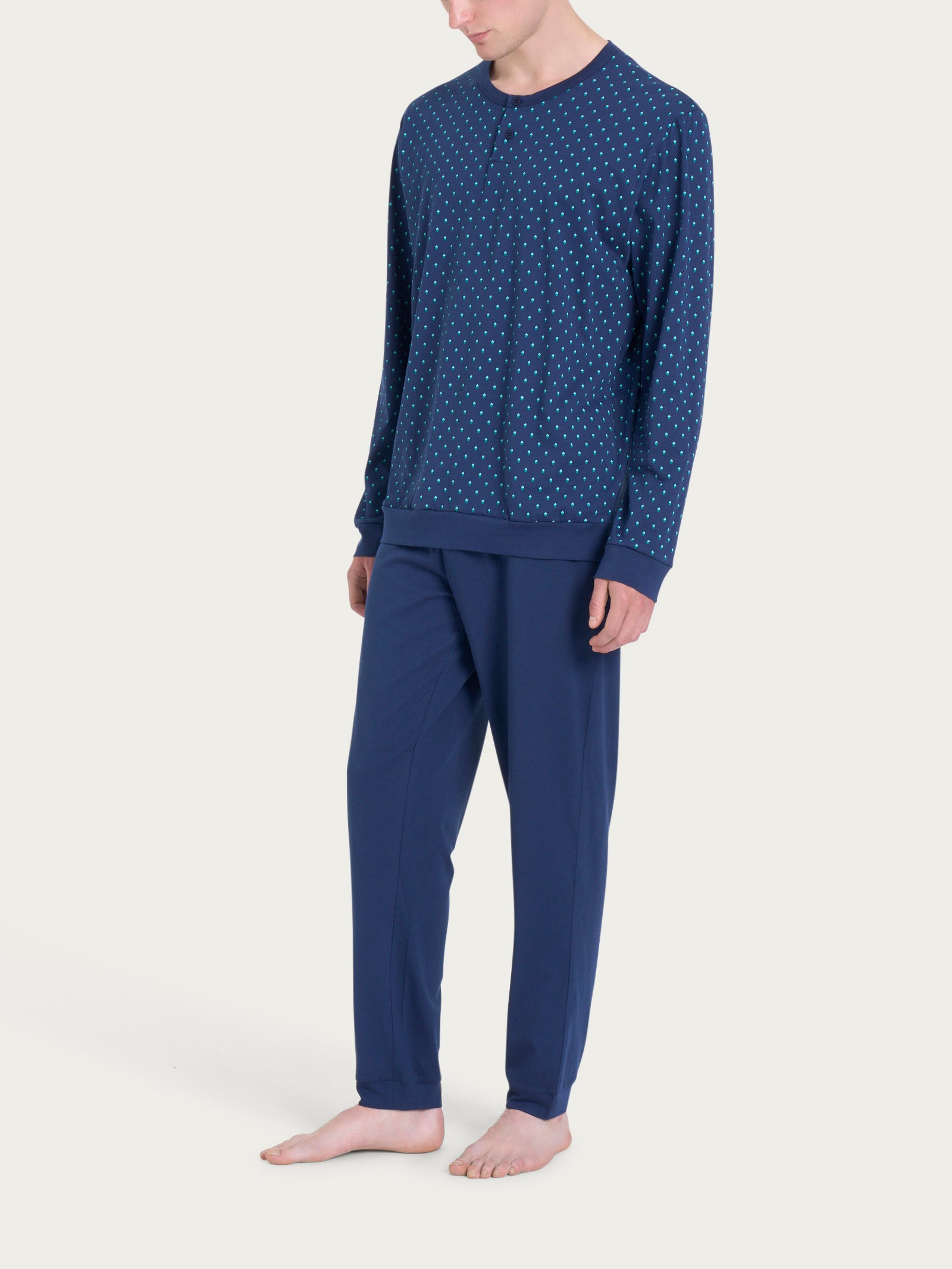 Ragno Jersey Cotone Pigiama Serafino Naval Academy