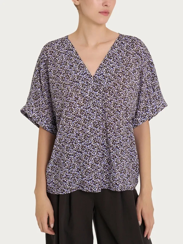 Ragno Ecoseta Blusa manica kimono Fant. Thistle
