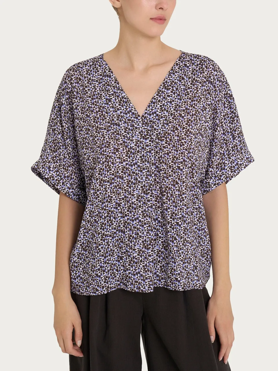 Ragno Ecoseta Blusa manica kimono Fant. Thistle
