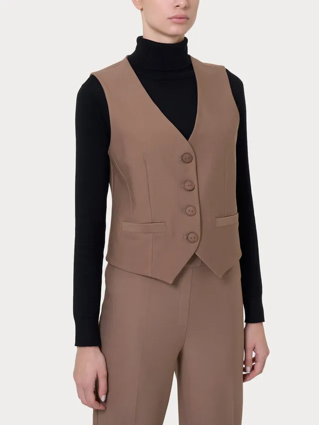 Ragno Compact Gilet 4 Bottoni Pine Bark viscosa elasticizzata