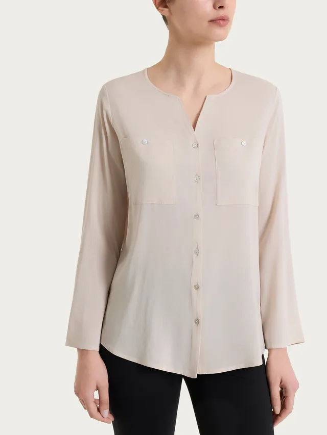 Ragno Voile Stretch camicia champignon manica risvoltabile