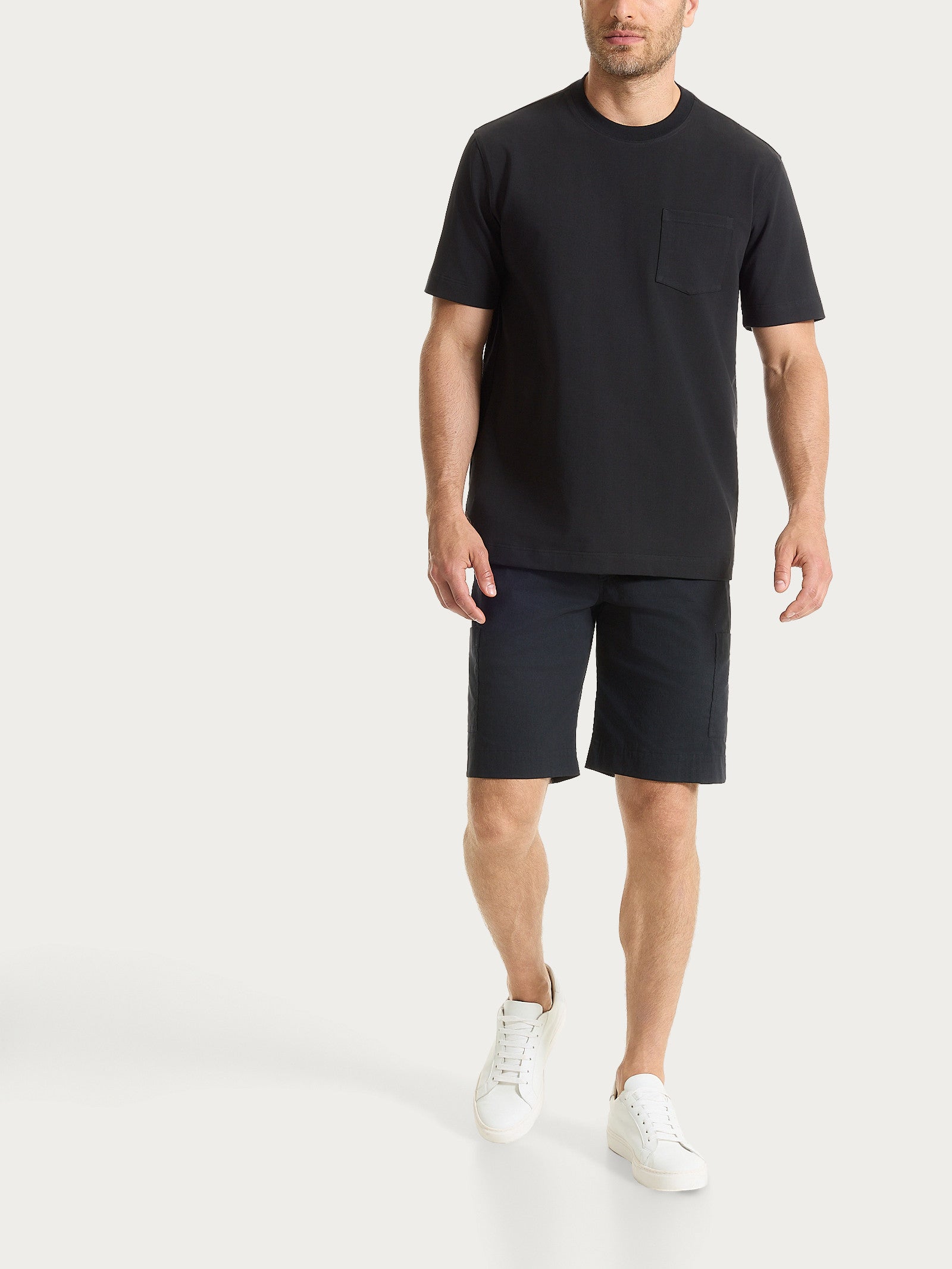 Ragno T-shirt Girocollo Taschino Maglietta Uomo Nera Puro Cotone