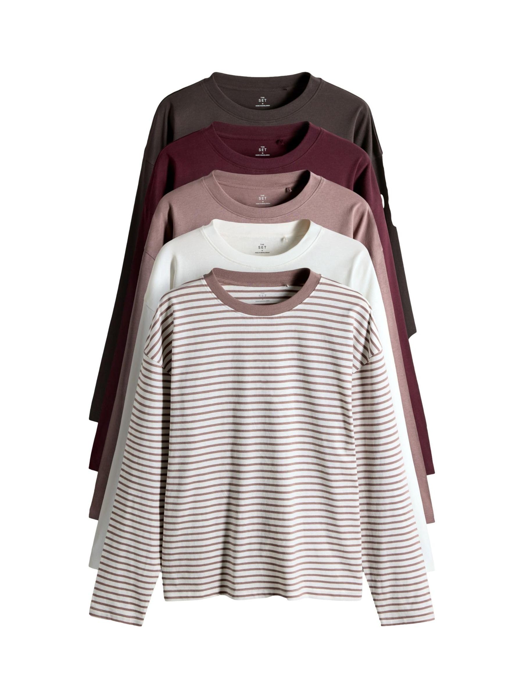 Next The Set Magliette Donna Maniche Lunghe 5 Pezzi Uso Quotidiano