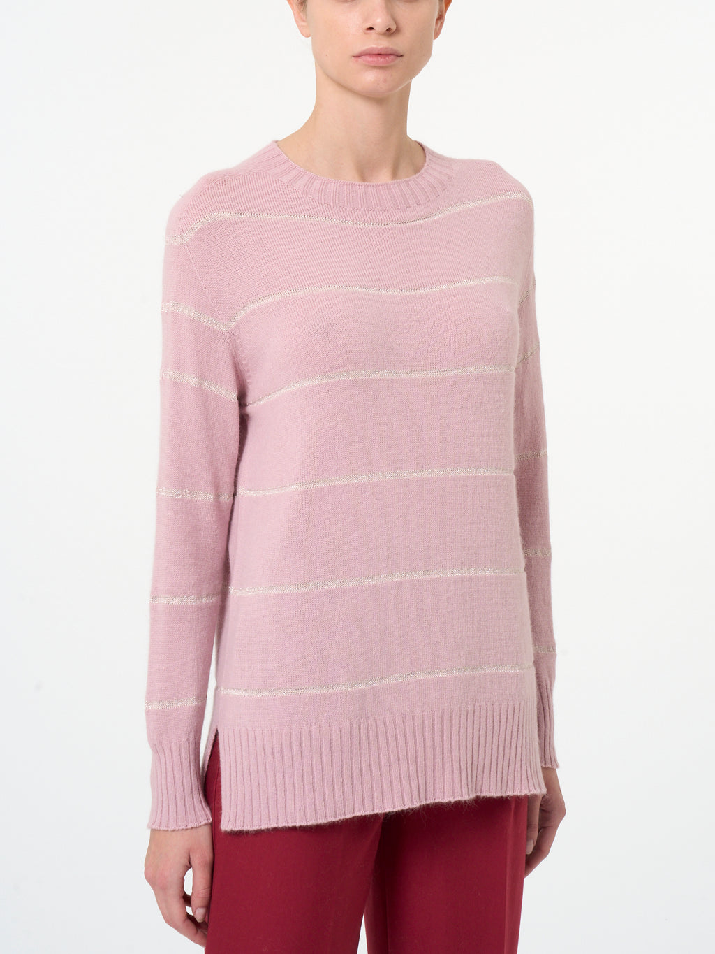 Ragno Maglia Girocollo Donna Lilla righe lurex angora