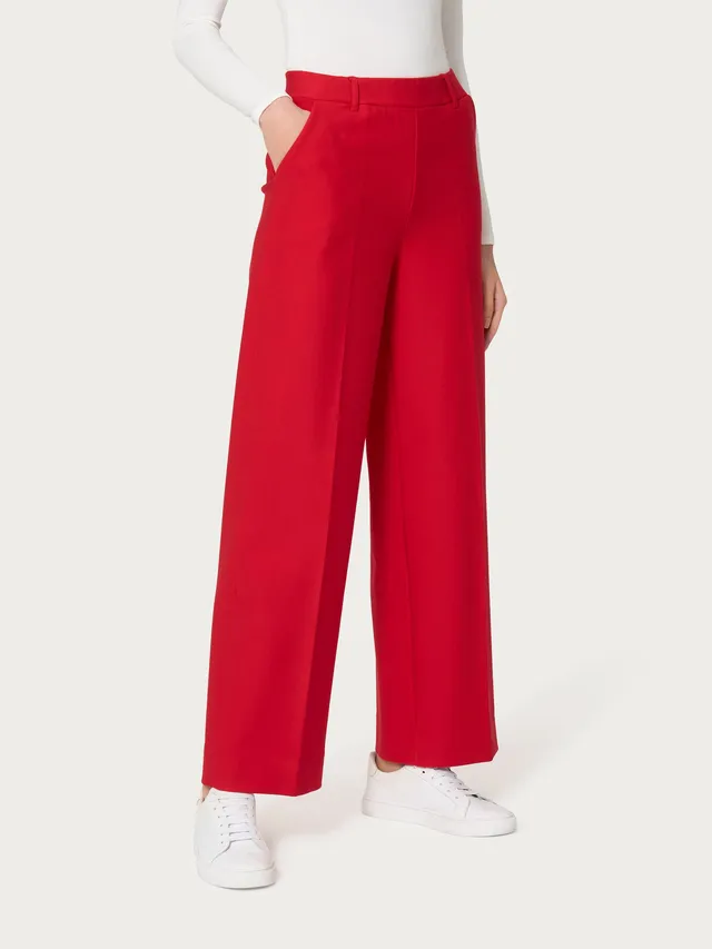 Ragno Cropped pantalone donna rosso ampio cropped