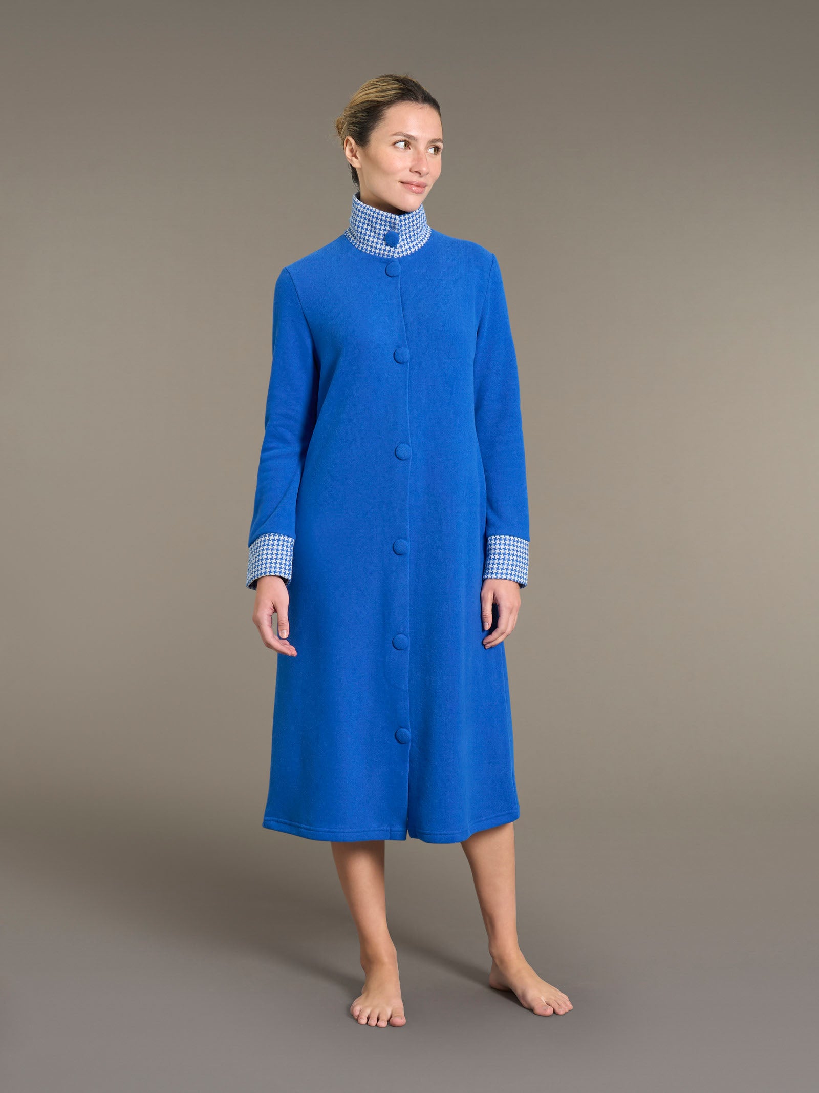 Ragno Vestaglia Lunga Aperta Cotton Eco Pile Fant. Bluette