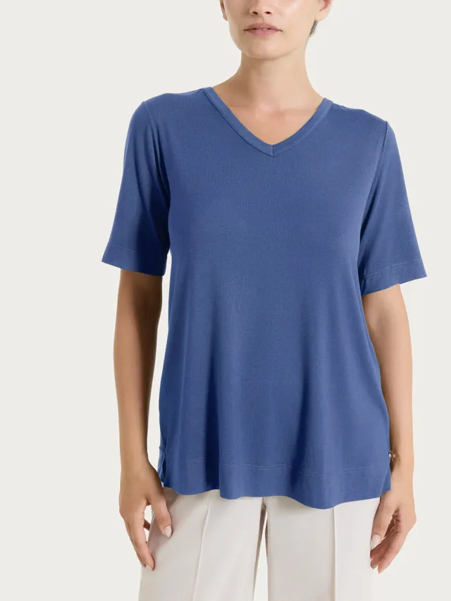 Ragno Viscosa Summer maglia scollo V donna blu viscosa