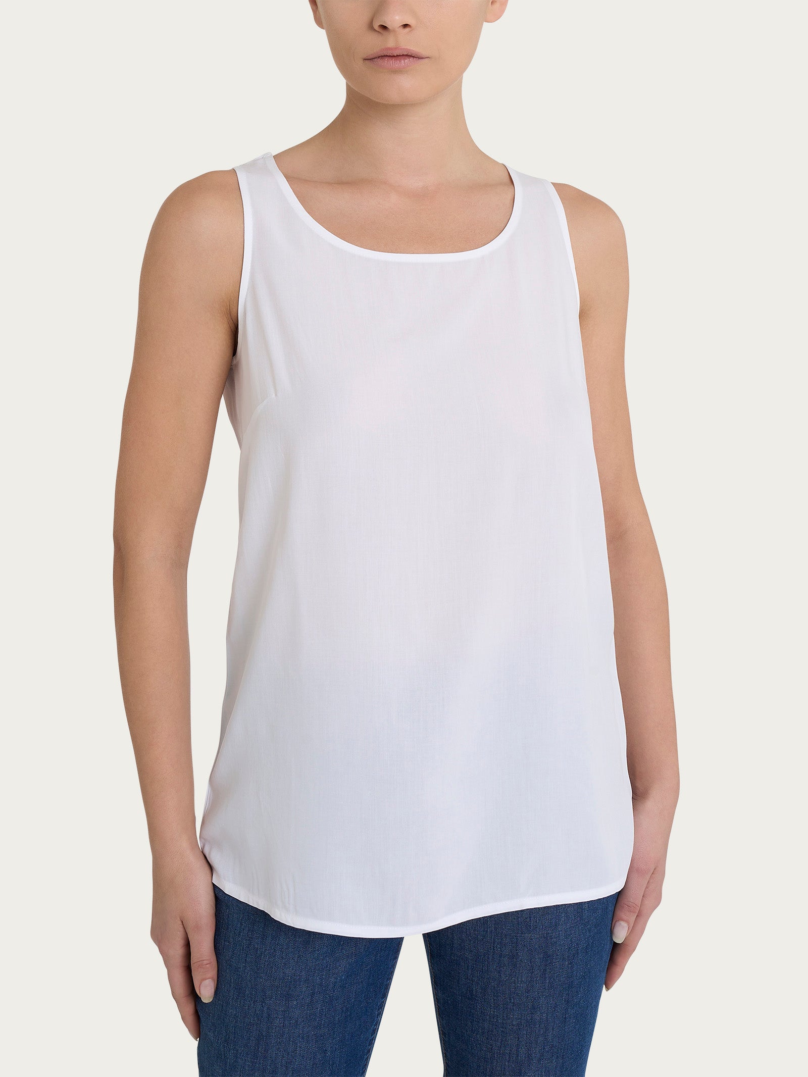 Ragno EcoSeta Top Smanicato Bianco Spalla Larga Fluido