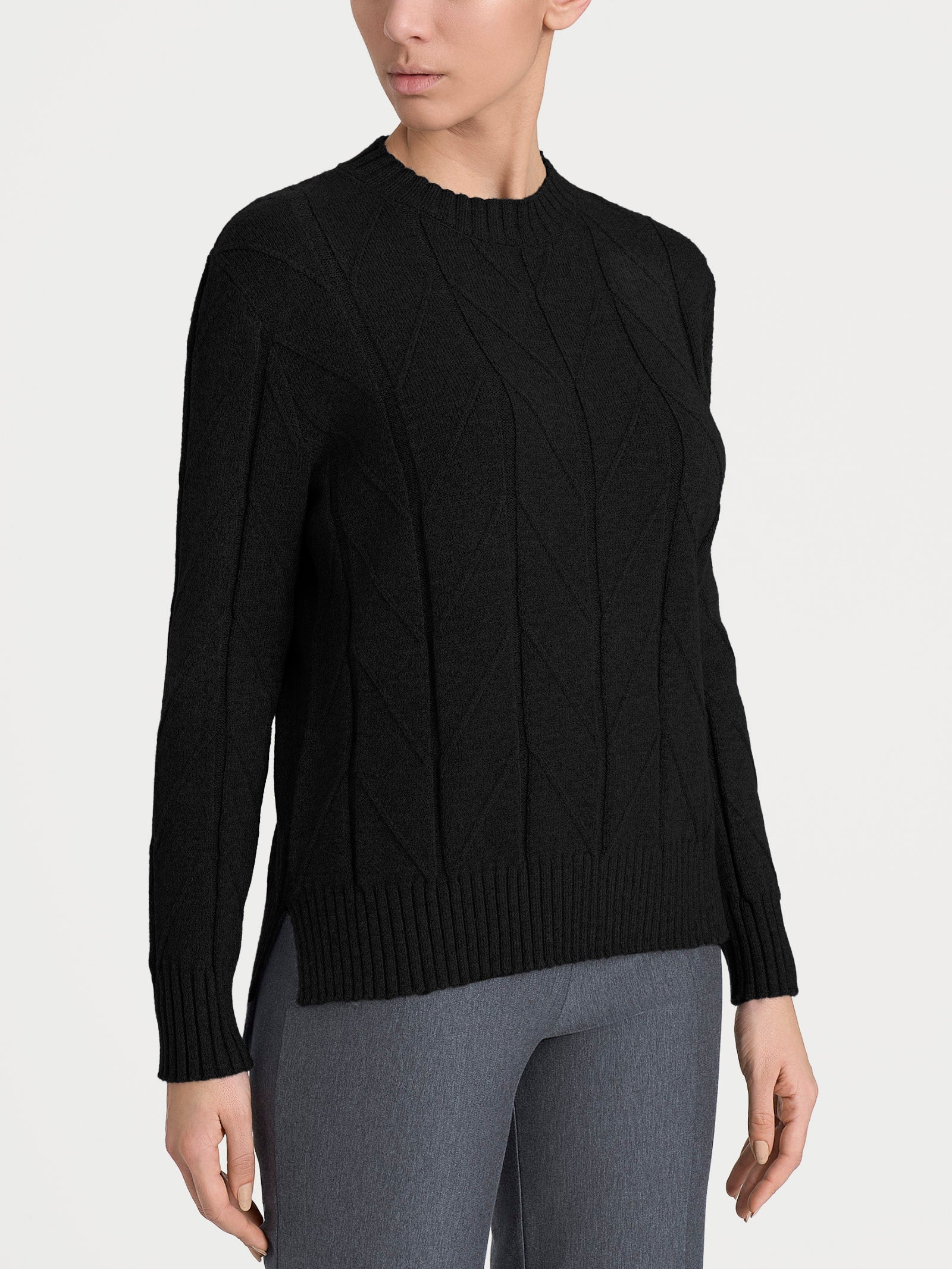 Ragno Super Soft maglia girocollo Nero punto spiga