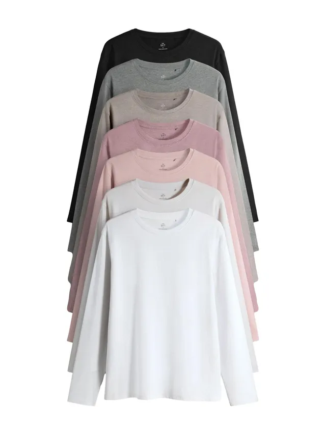 Geo Next The Set magliette donna maniche lunghe 7 pezzi basic