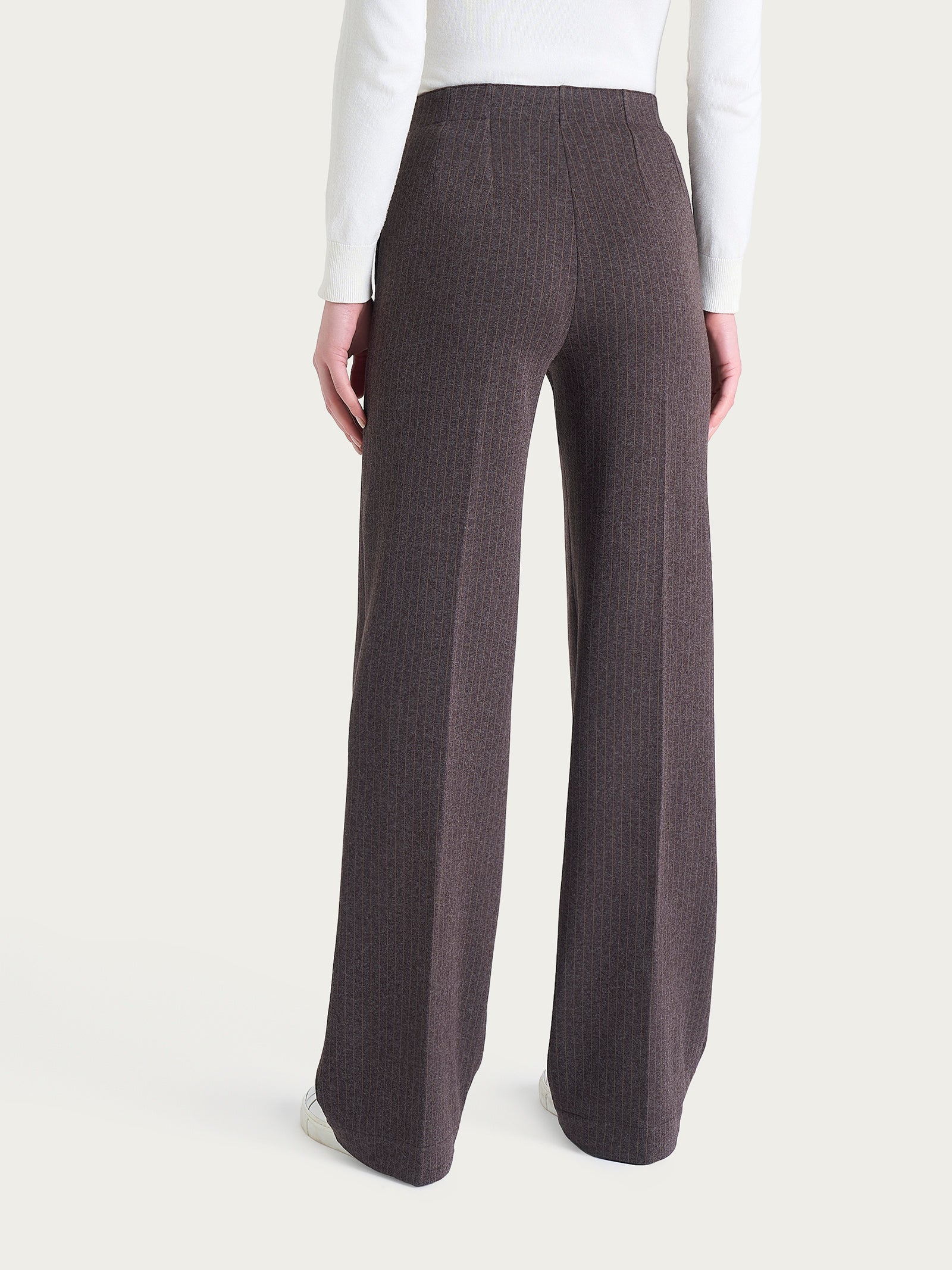 Ragno Eco Jacquard pantalone ampio gessato Chocolate tasche