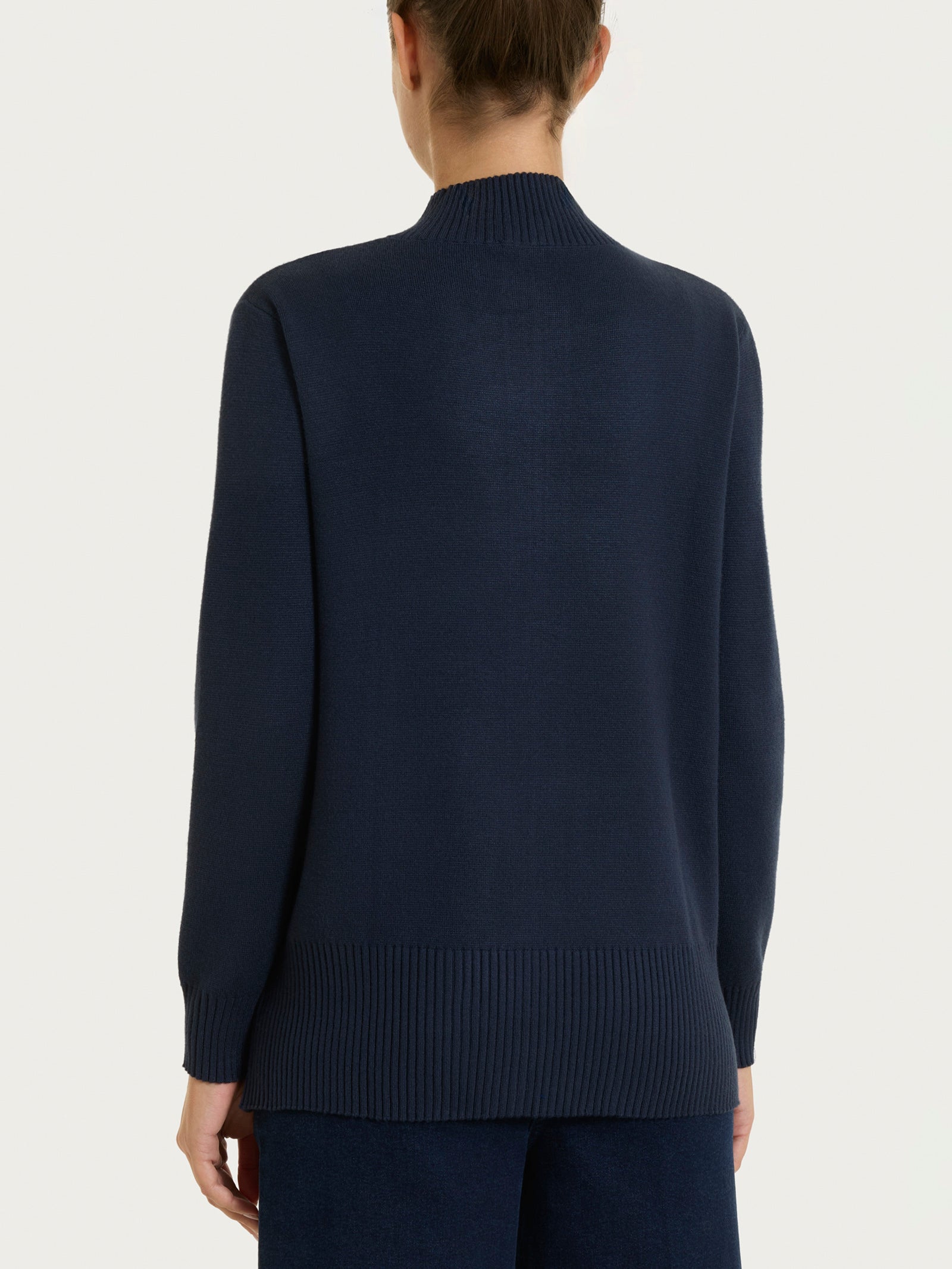 Ragno Super Soft Cardigan Zip Asimmetrico Viscosa Bleu