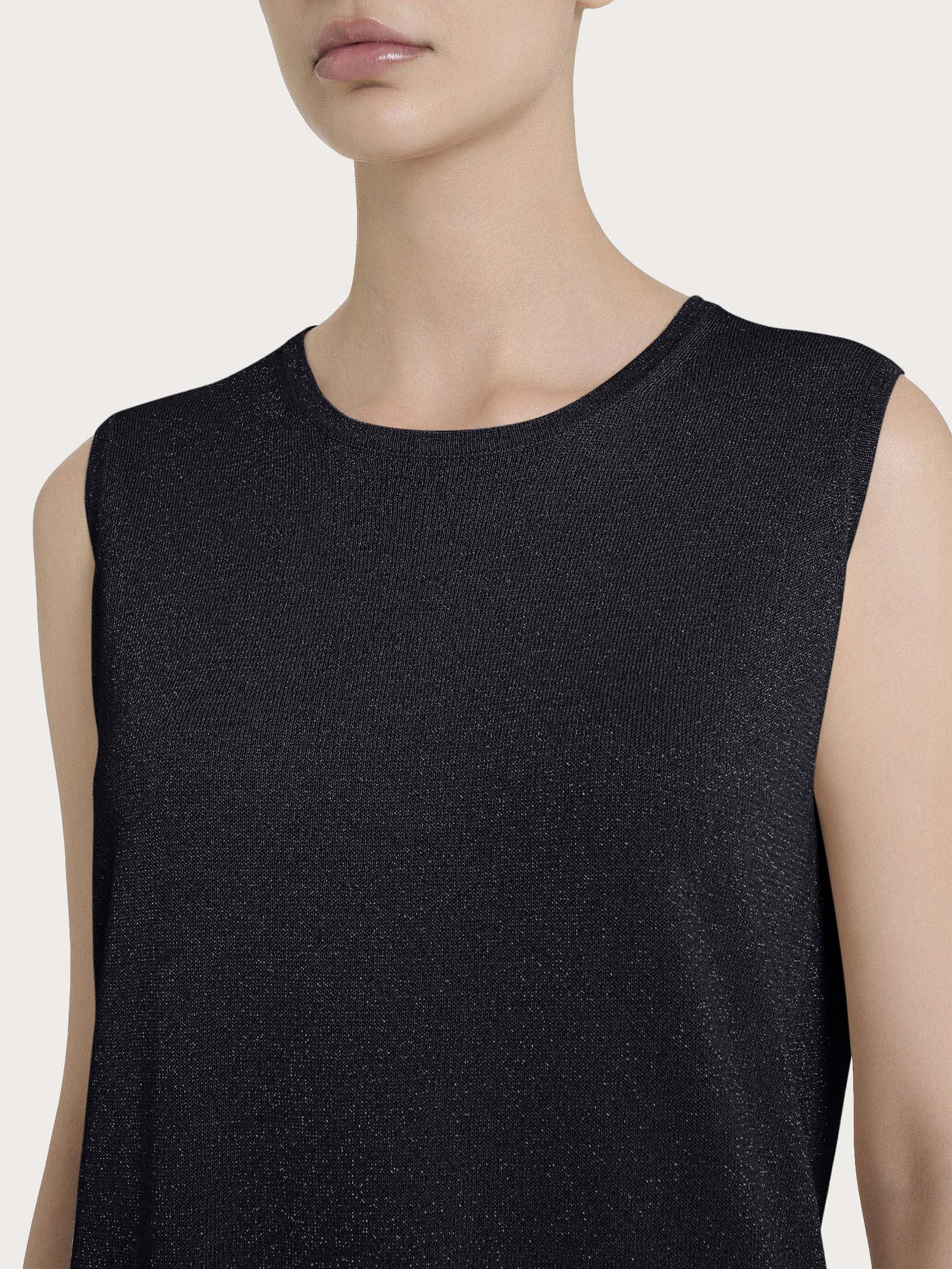 Ragno Viscosa Summer maglia smanicata nero lurex