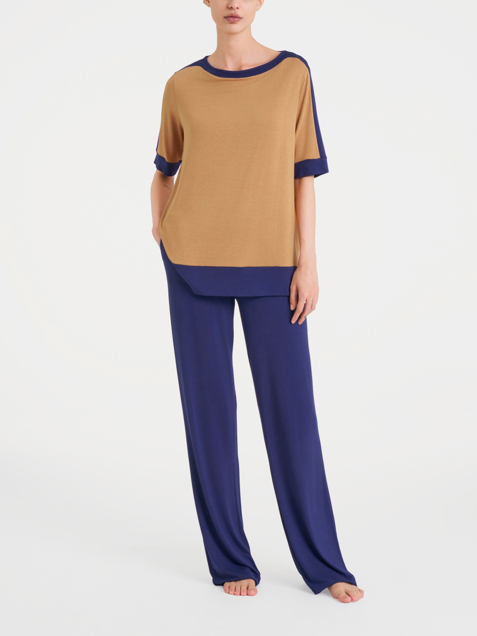 Ragno Viscosa Summer maxi t-shirt Fant. Indian Tan