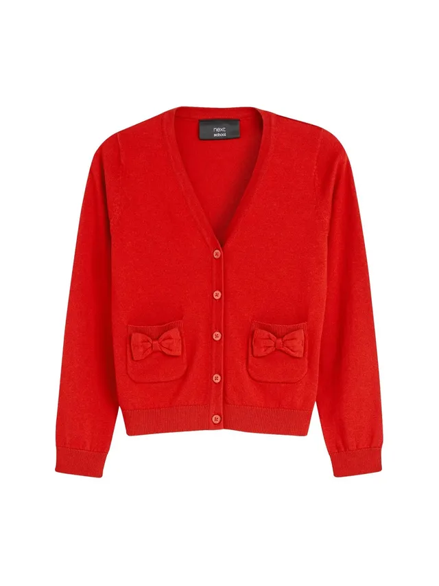 Next cardigan scuola misto cotone fiocco tasca