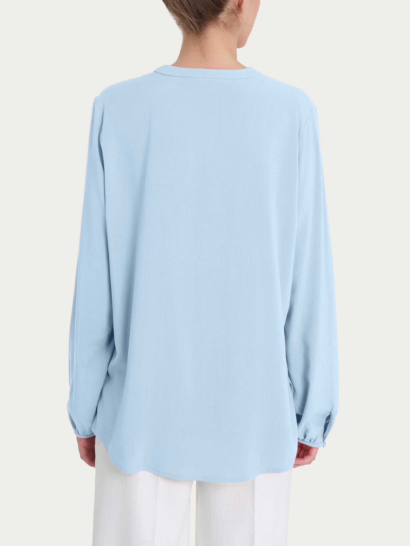 Ragno EcoSeta Blusa Collo Coreana Manica Lunga Skyway
