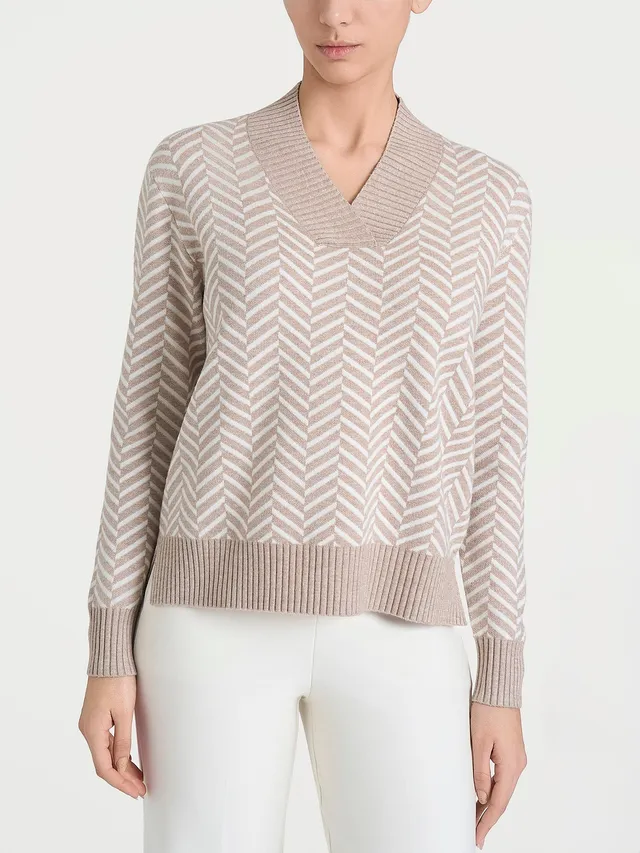 Ragno Four Seasons maglia donna scollo V cammello viscosa