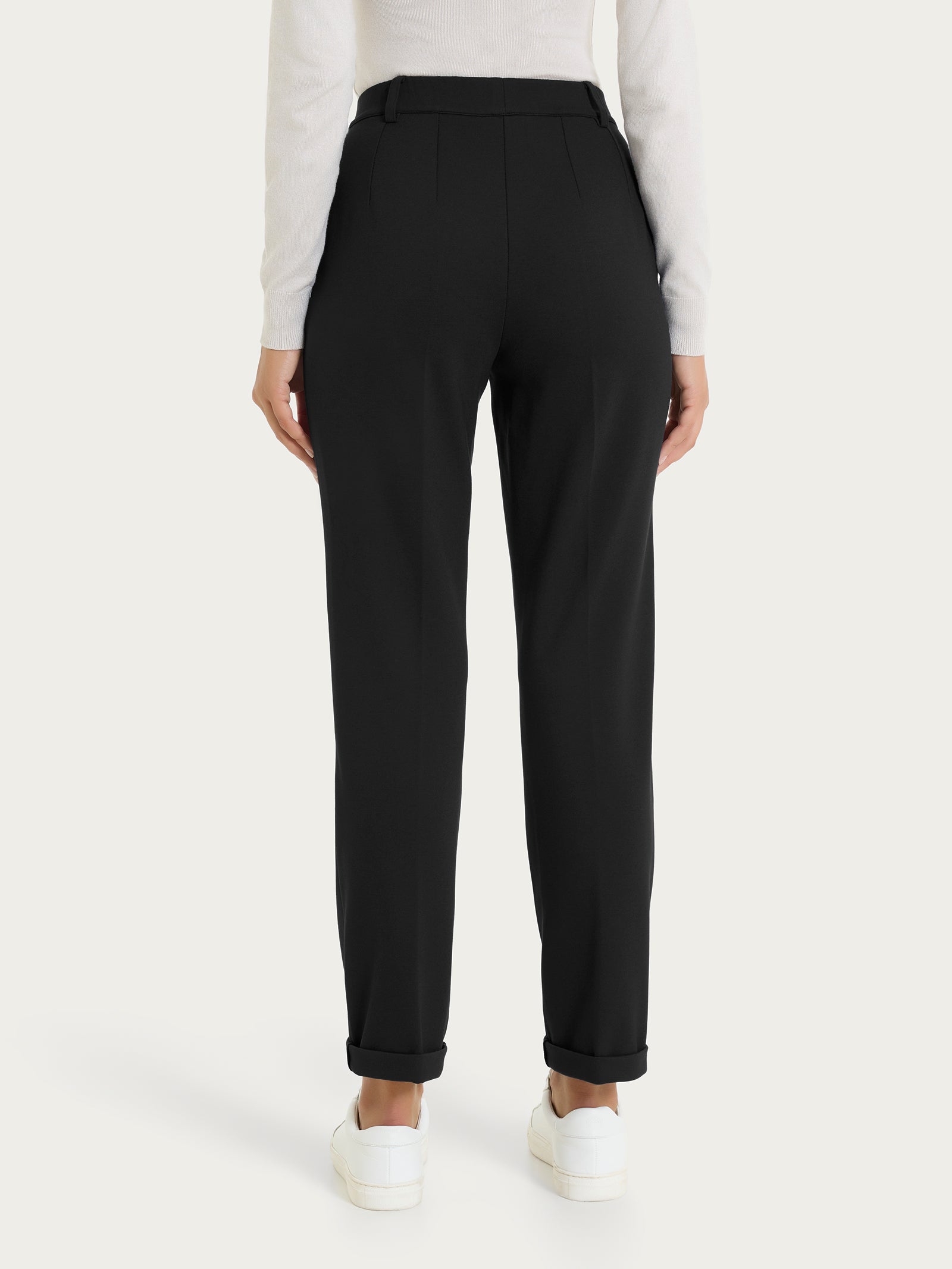 Ragno Cashmere Compact Pantalone Dritto Tasche Nero