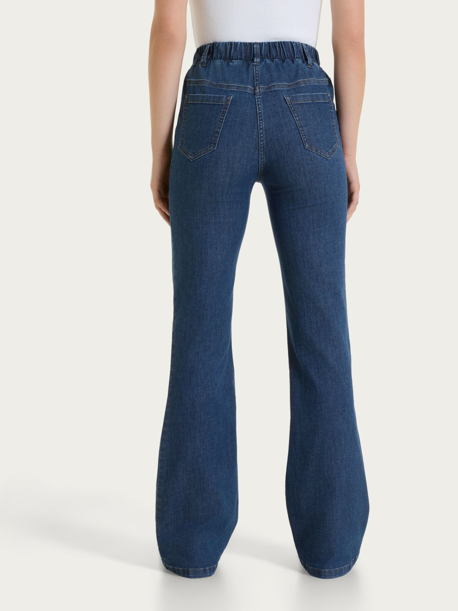 Ragno Super Denim Jeans Flare Vita Piatta Light Denim Elasticizzato