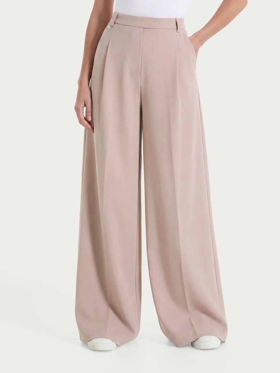 Ragno Compact Light Pantalone Palazzo Warm Taupe ampio