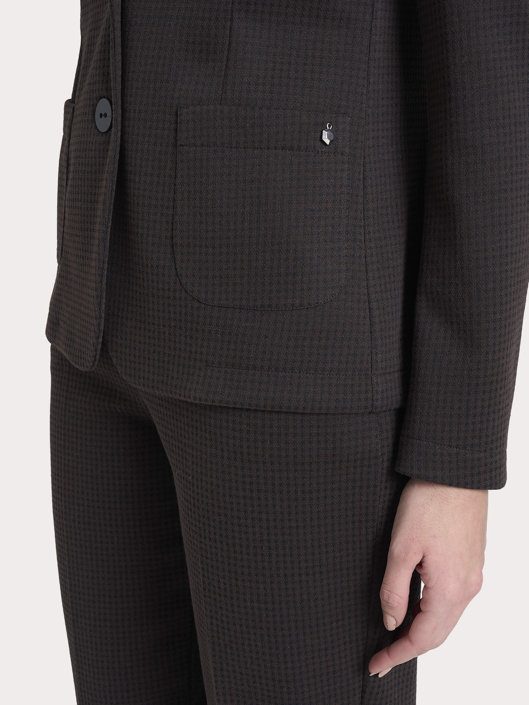 Ragno Blazer Due Bottoni Micro Check Chocolate Torte