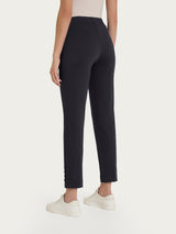 Ragno Satin Power pantaloni capri neri skinny con bottoni
