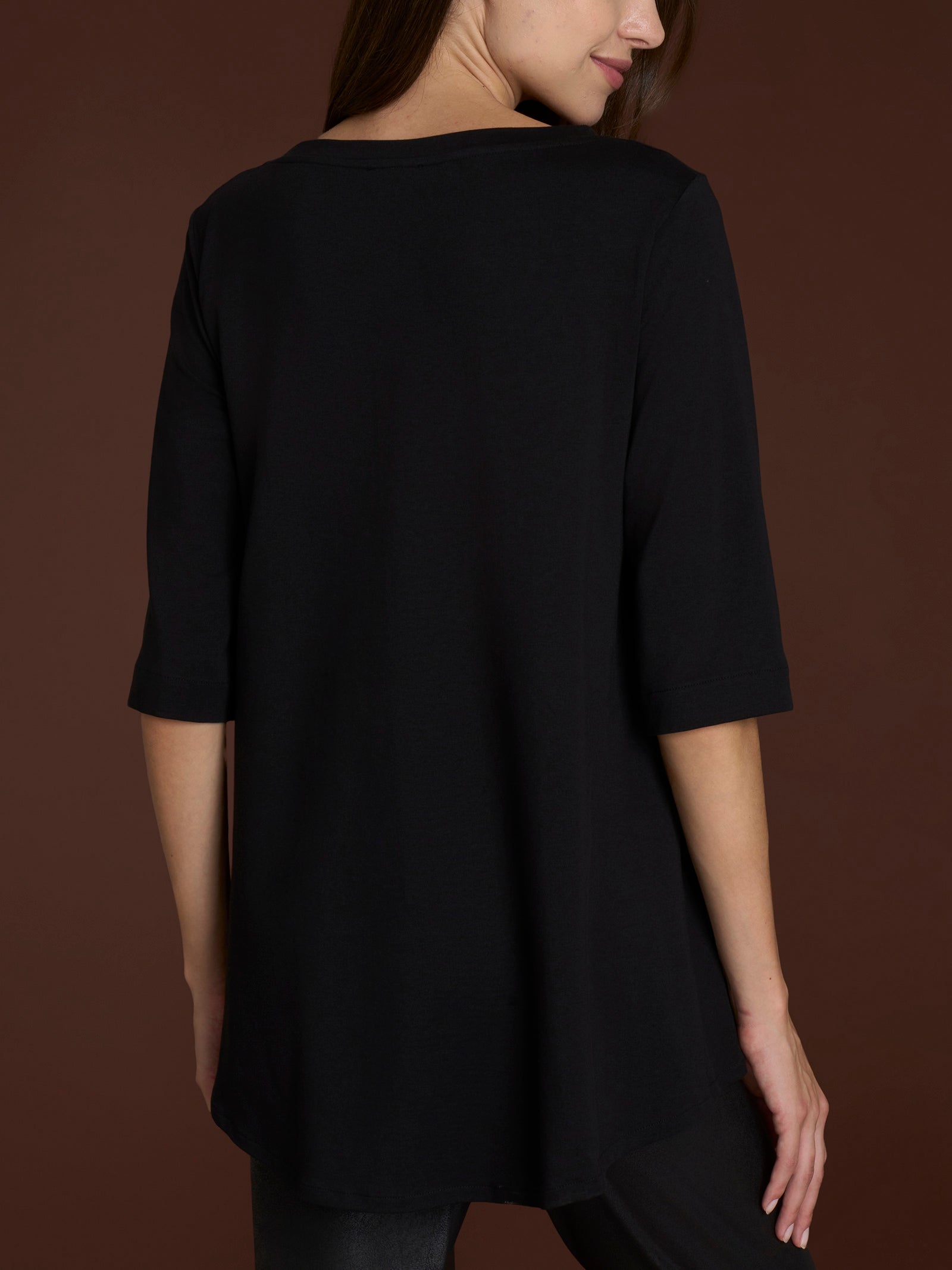 Ragno beYOUtiful Maglietta cotone Nero manica 3/4