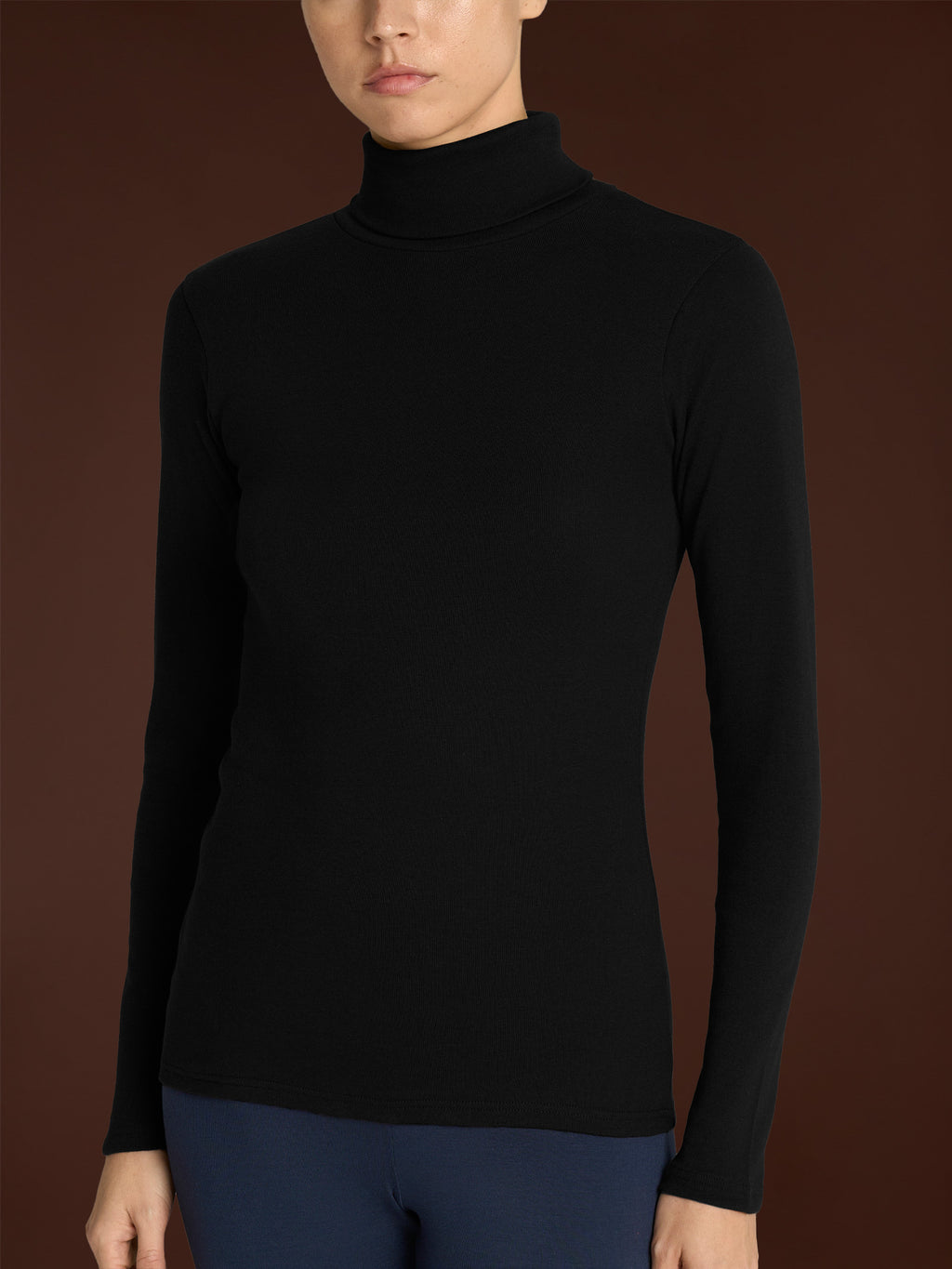 Ragno Thermo Cotton dolcevita donna nero cotone garzato