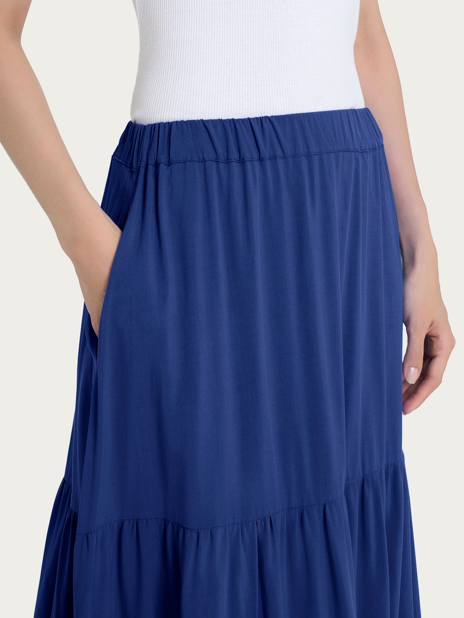 Ragno EcoSeta Gonna Lunga Blueberry viscosa fluida
