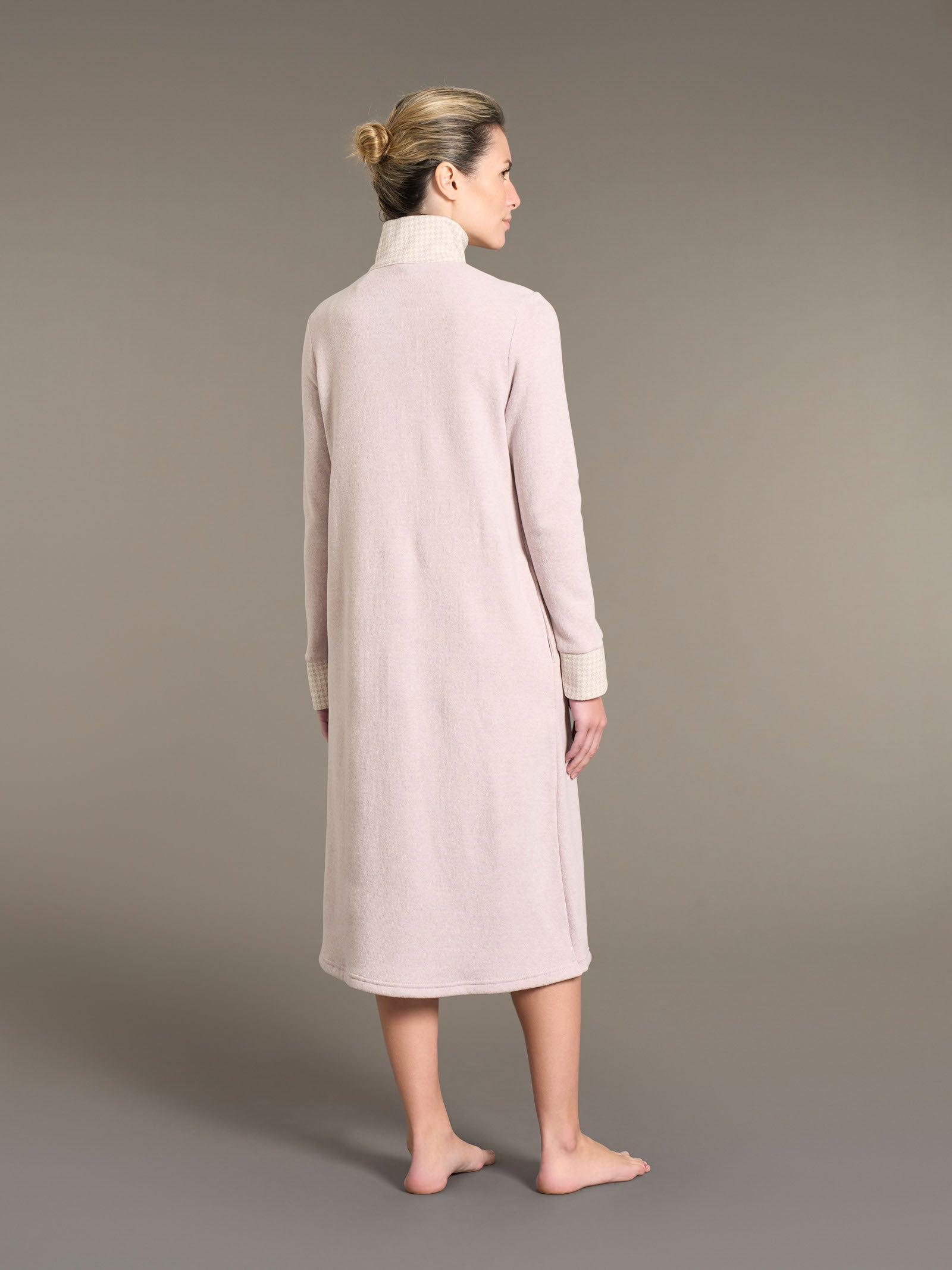 Ragno Cotton Eco Pile vestaglia lunga aperta Fant. Mirtillo pile