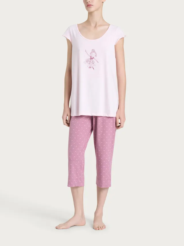 Ragno Pigiama corto donna Fant.Pink cotone manica corta
