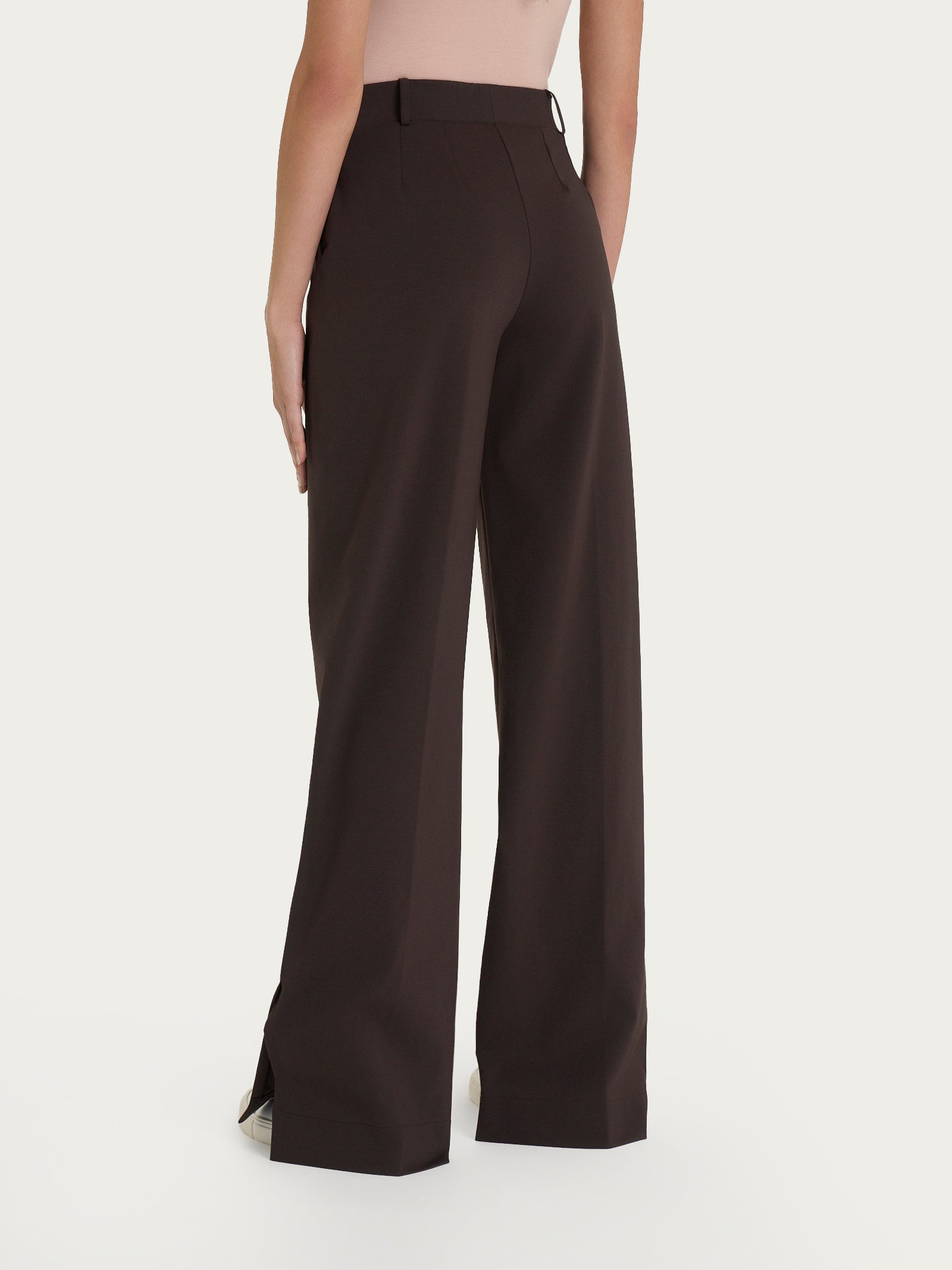 Ragno Compact Light The Wide Leg Pantalone Palazzo Chocolate Torte con tasche