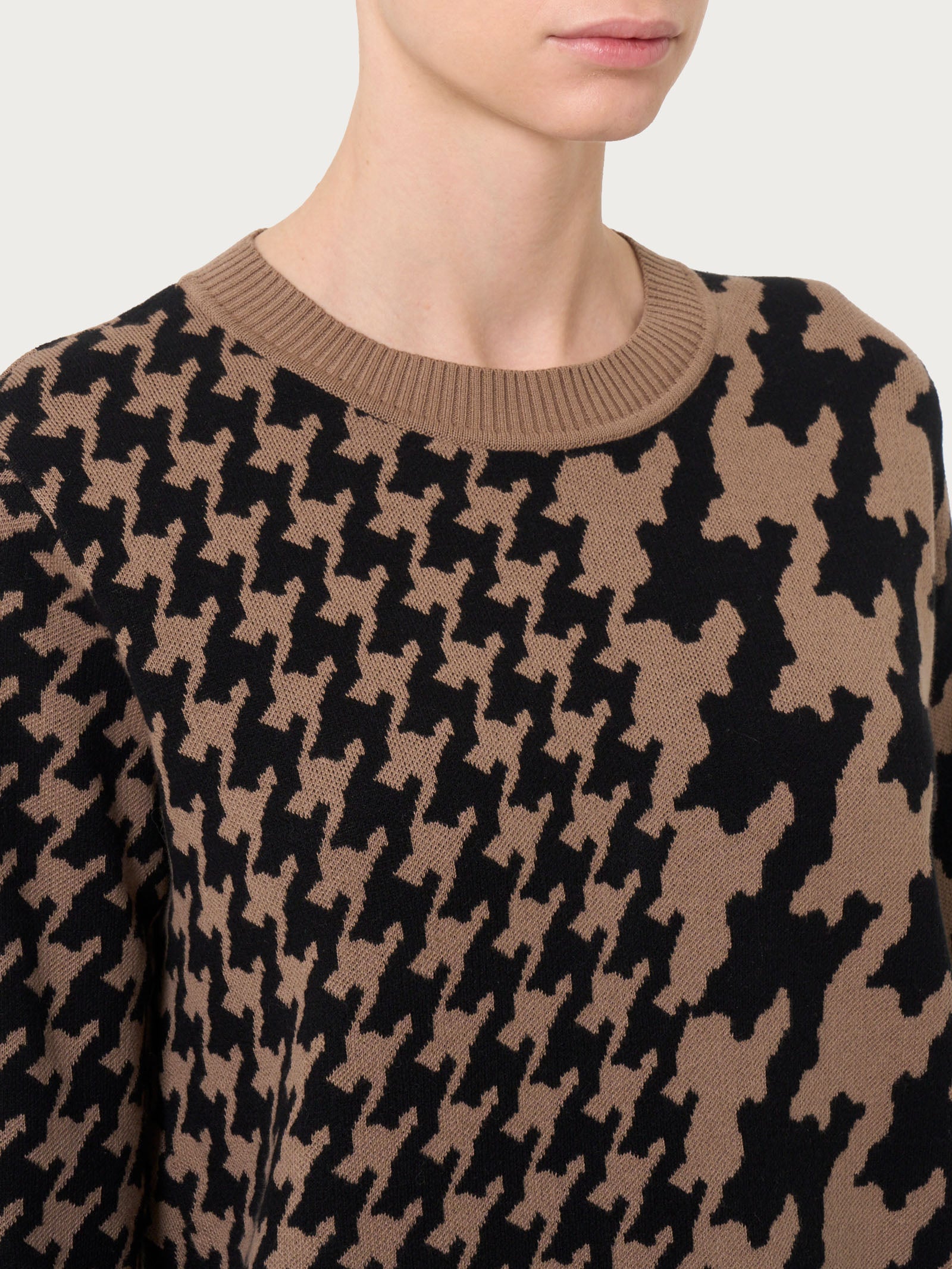 Ragno Winter Cotton Maglia girocollo con bifantasia Pine Bark cotone