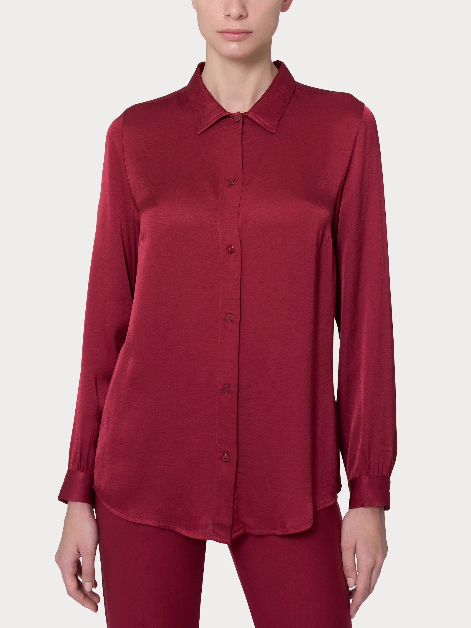 Ragno EcoSeta Camicia Manica Lunga Viscosa Tibetan Red