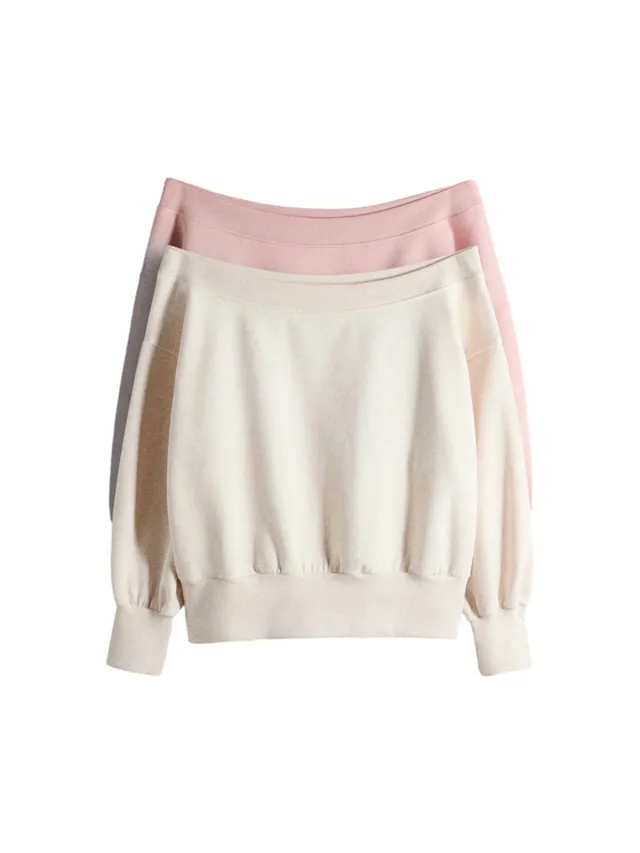 Geo Next The Set Felpa Donna Spalle Scoperte Confezione 2 Pezzi Maniche