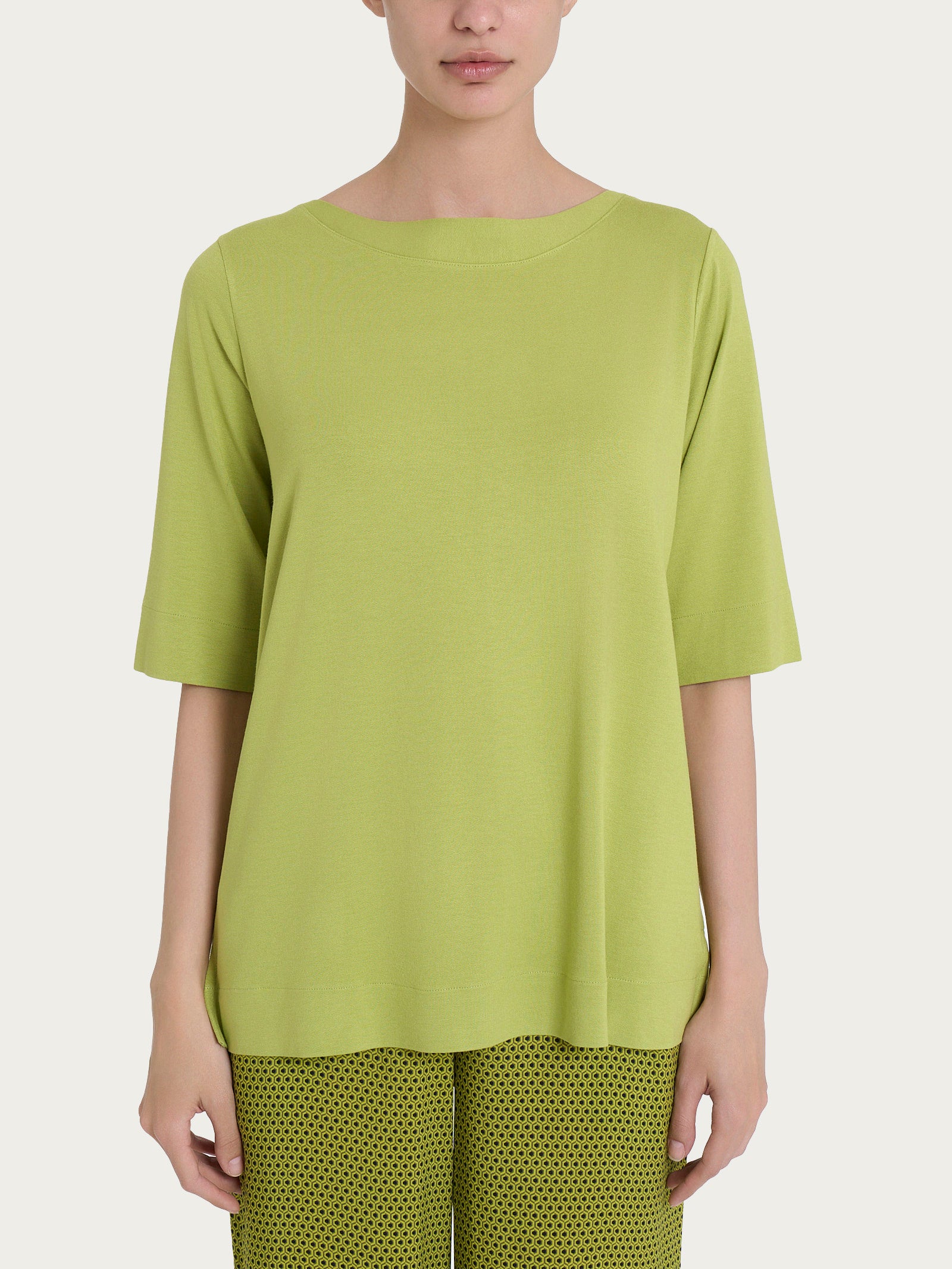 Ragno Viscosa Summer maglietta barchetta Grenoble Green crepe