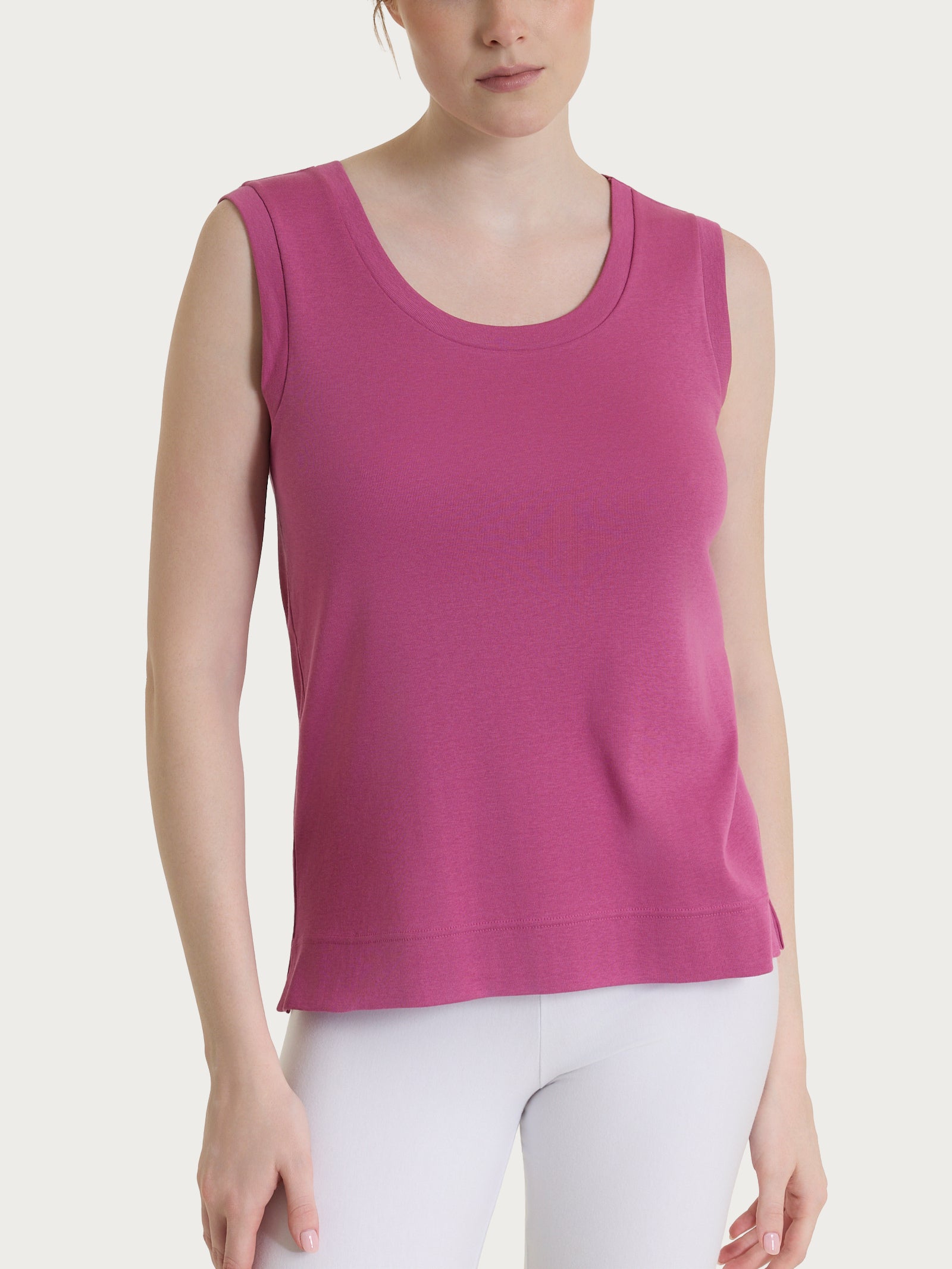 Ragno Eco Cotton top spalla larga rosa uso casa