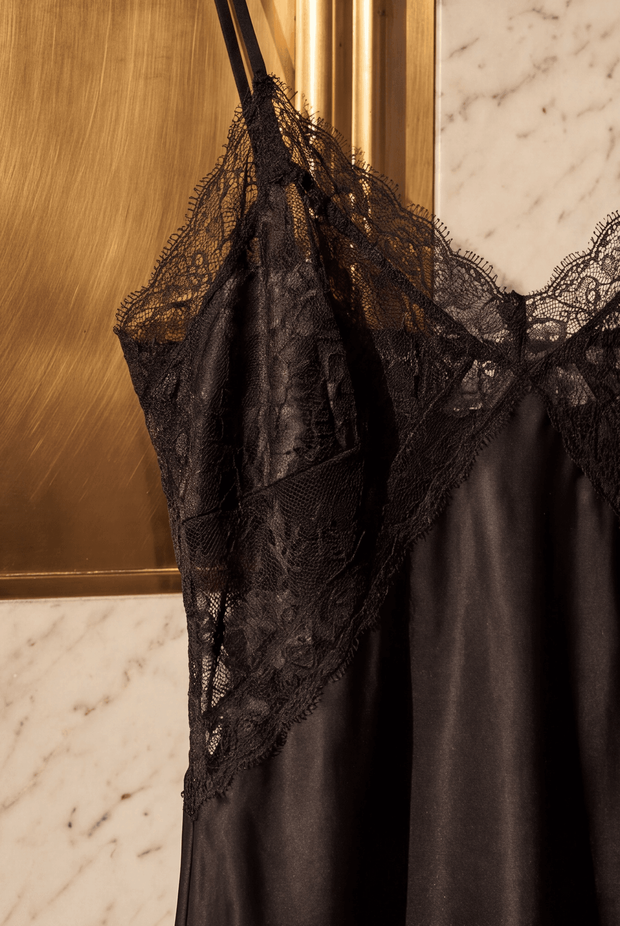 Maria Grazia Severi Long Babydoll sottoveste nera satin pizzo