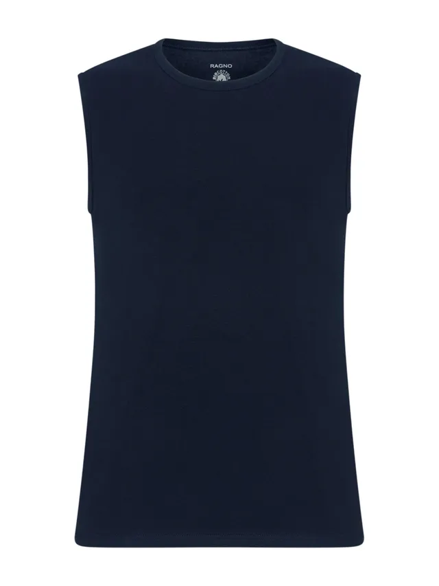 Ragno Comfort Canottiera uomo Bleu cotone elasticizzato